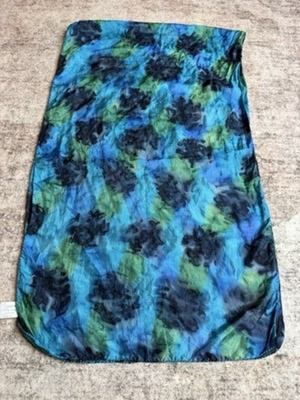 Artisan Handwoven Tie Dye Batik Silk Rectangular Scarf Hand Rolled Edges Bengal